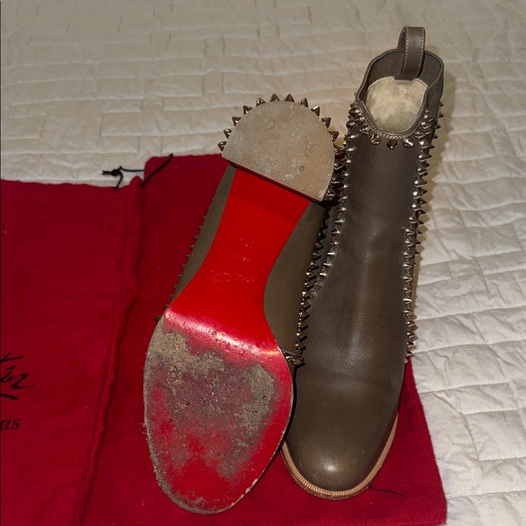 Christian Louboutin Olive Studded Ankle Boots - Picture 4 of 5